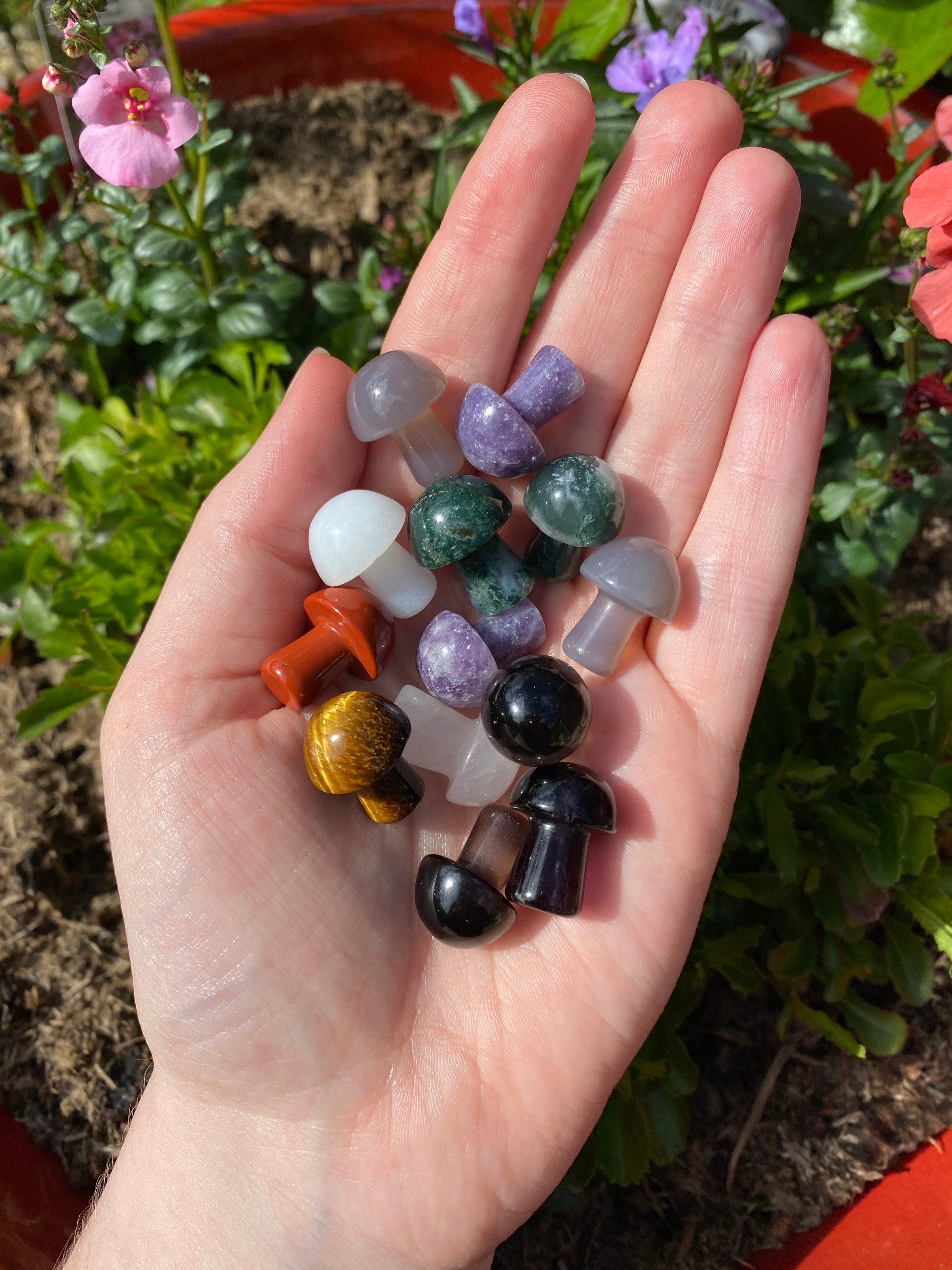 Crystal mushrooms various crystals available Etsy