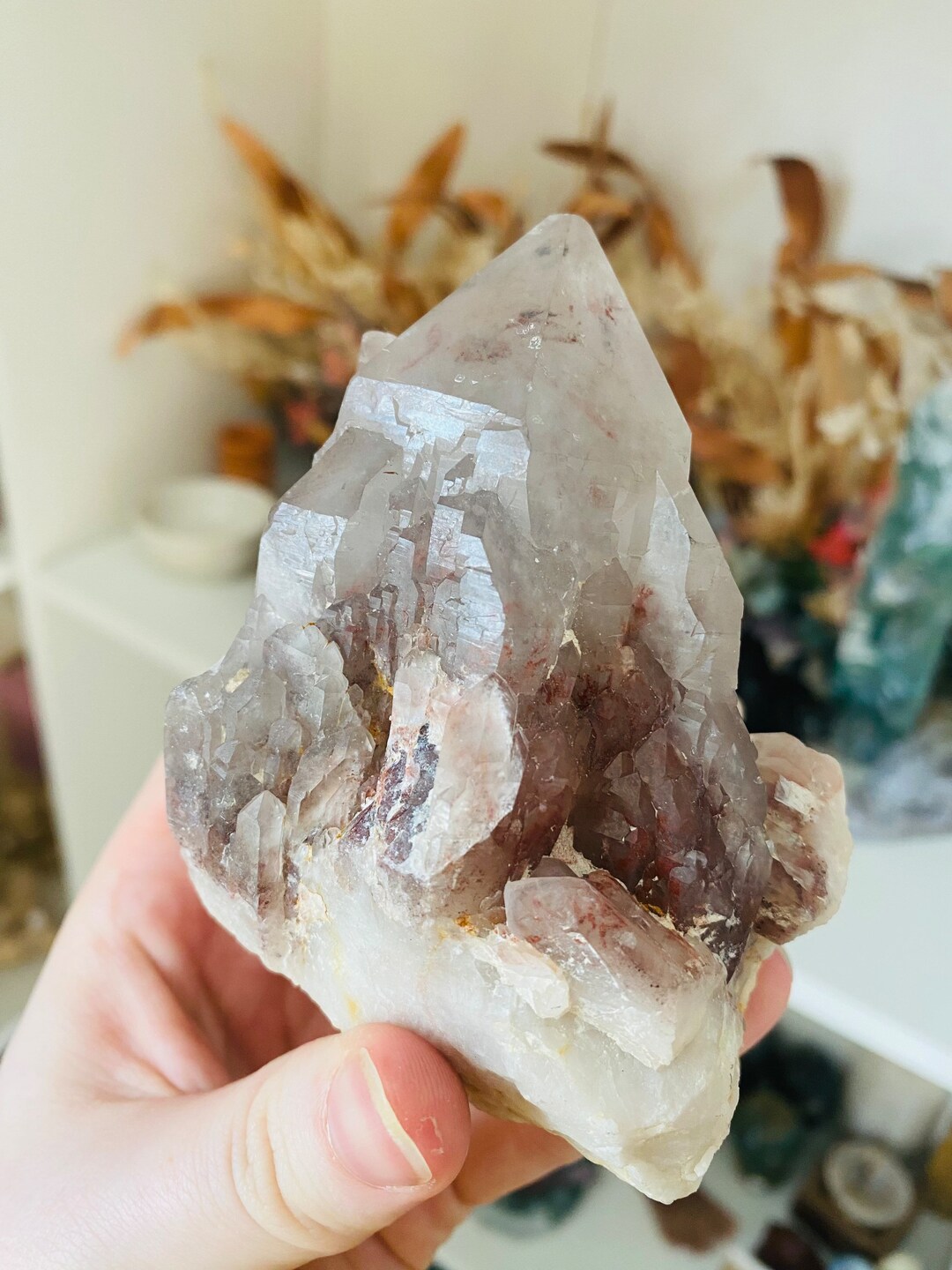 Red Hematoid Quartz Raw Quartz Natural Hematoid Quartz Points Chunky