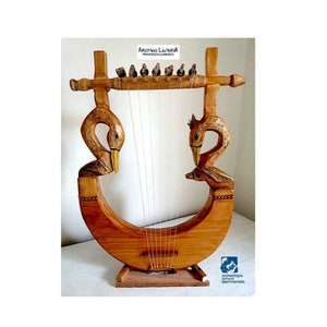 Minoan Kithara - Minoan Cithara - Hagia Triada sarcophagus Kithara - Minoan Zither - Minoan Lyra - Cretan Kithara - Cretan Lyra
