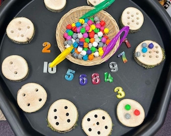 1-10 Subitising Log Slices Threading Set
