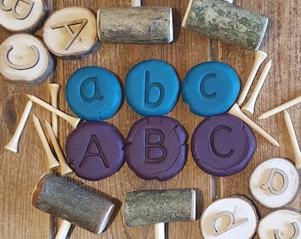 Alphabet Play Dough Stamps | Wooden Letters, Fine Motor Skills, UKCA Certified