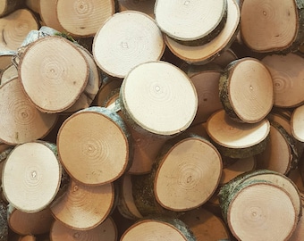 Rustic Natural Wood Log Slices, Craft Supplies, Pyrography Wood Burning, Phonics Letters Numbers