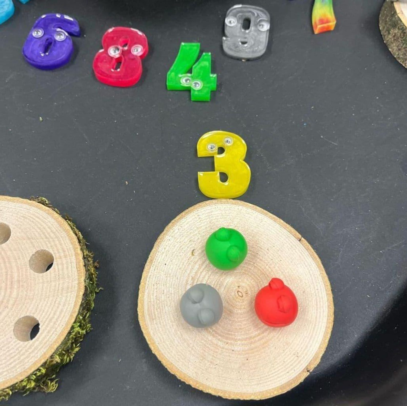 1-10 Subitising Log Slices Threading Set - Etsy UK