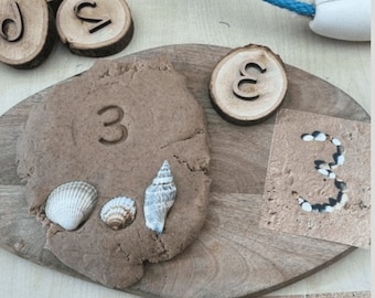 0-9 Number 10 Play Dough Stamp & corresponding numbers