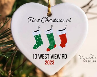 Custom Watercolor House Ornament, Personalized Home Christmas Ornament, Personalized Christmas Ornament Gift, Housewarming