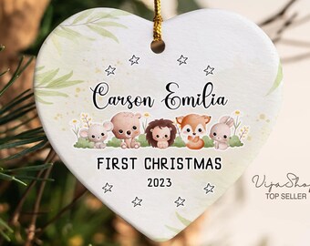 Personlig födelsestatistik julgransprydnad, babyprydnad första jul, present till nybliven mamma, nyföddprydnad, personlig babyminnessak