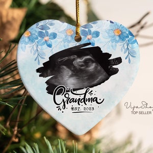Promoted To Grandparents Ornament Ultrasound Ornament Expecting Dad Gift New Dad Gift From The Bump Sonogram Ornament New Grandma Gift