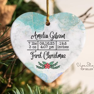 Baby&#39;s First Christmas Ornament, Stroller Birth Stats  Ornament