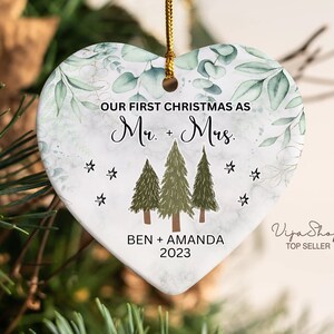 Personalized Family of Three Christmas Ornament, Baby&#39;s First Christmas Keepsake, New Baby Ornament, Family of 3 Christmas Tree Ornament