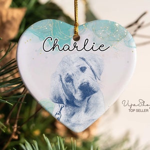 Personalized Pet Ornament Using Pet&#39;s Photo + Name, Custom Ornament Christmas Dog Ornament Personalized Dog Ornament Custom Dog