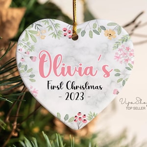 Baby&#39;S First Christmas Ornament 2023, Personalized First Christmas Baby Ornament, Baby Name Gift, Baby Boy, Custom Ornament, Baby Girl