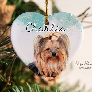 Personalized Pet Ornament, Custom Cat Christmas Ornament, Pet Memorial Ornament, Cat Christmas Photo Ornament, Pet Portrait Name Gift