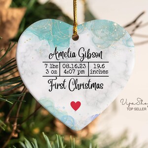 First Christmas Christmas Ornament, New Mom Gift, Newborn Ornament, Personalized Baby Keepsake