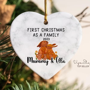 Personalized Family of Three Christmas Ornament, Baby&#39;s First Christmas Keepsake, New Baby Ornament, Family of 3 Christmas Tree Ornament
