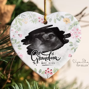 Promoted To Grandparents Ornament Photo Ultrasound Ornament Family Pregnancy Announcement Gift Baby Announcement Reveal Idea Grandparents