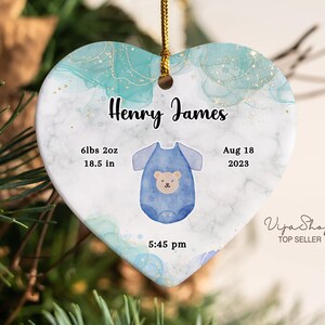 Newborn Ornament, Personalized Baby Keepsake, Personalized Baby Keepsake, Personalized Birth Stats Christmas Ornament, New Mom Gift