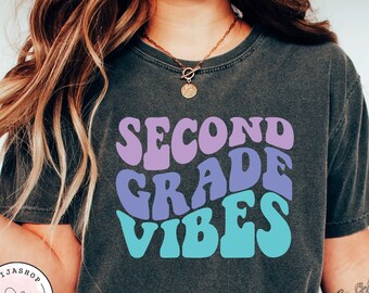 Second Grade Shirt, Retro Second Grade Teacher Shirt, 2nd Grade Team Shirts, Back to School Shirt, Kids First Day of Second Grade Tee