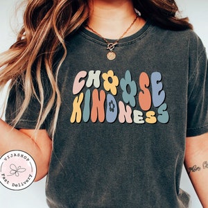 Choose Kindness Shirt, Retro Teacher Shirt, Positive Affirimation tee, Mom Kindness Shirt, Retro graphic Tee, Kindness Tee, Be Kind Shirt