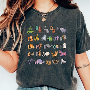 Alphabet Shirt, Kingergarten Teacher Shirt, Alphabet Shirt for Teachers, Tescher Shirt, Back to School,ABC Shirt, Animals Alphabet T-Shirt