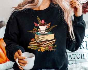 Book Flower Sweatshirt, Vintage Wildflower Shirt, Love Reading Shirt, Book Club shirt, Book Lover Shirt, Floral Book Shirt, Wildflower Shirt
