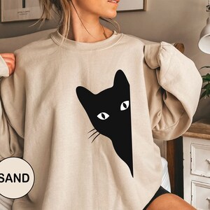 Black Cat Sweatshirt Cat Lover Sweatshirt Cat Lover Gift Cats Hiding Sweater Gift for Cat Lover Etsy UK