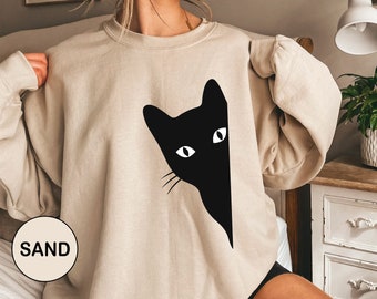 Black Cat Sweatshirt, Cat Lover Sweatshirt, Cat Lover Gift, Cats Hiding Sweater, Gift For Cat Lover, Black Cat Shirt, Cat Lover Shirt