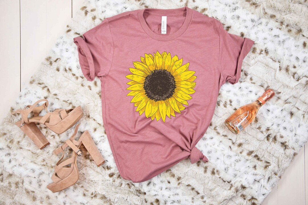 Sunflower Graphic Shirt Yellow Sunflower Sunflower Shirt - Etsy