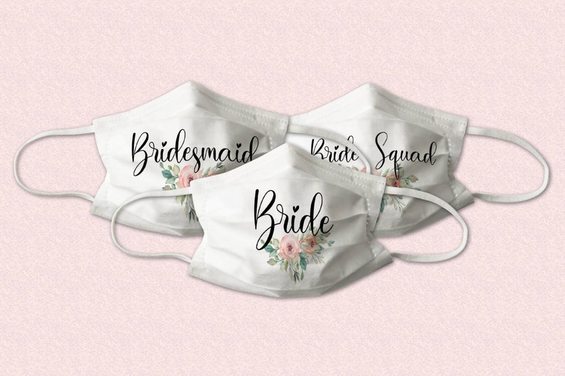 Wedding Party Face Masks Bridal Party Masks Bride Mask Etsy