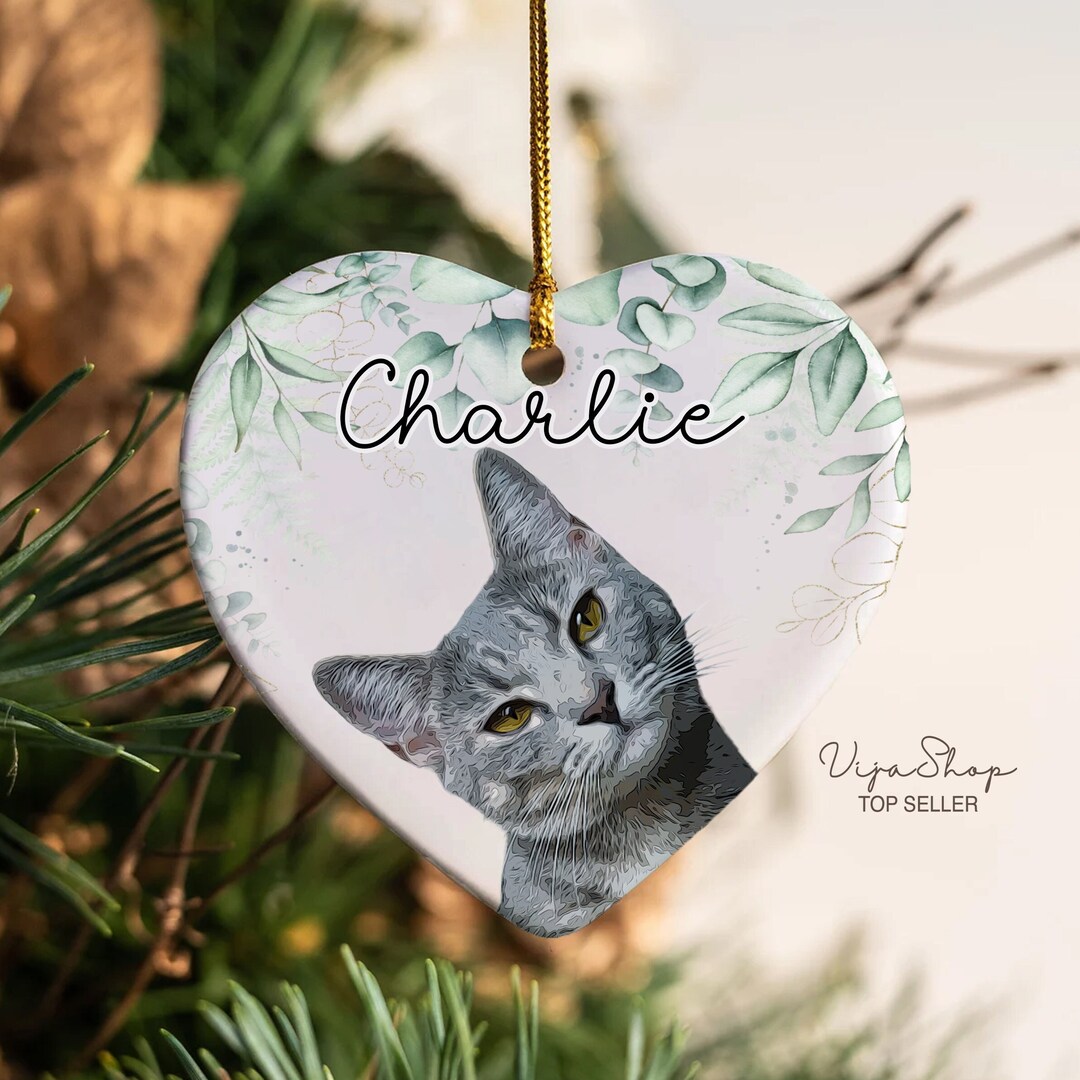 Personalized Pet Ornament Using Pet's Photo + Name - Custom Ornament ...