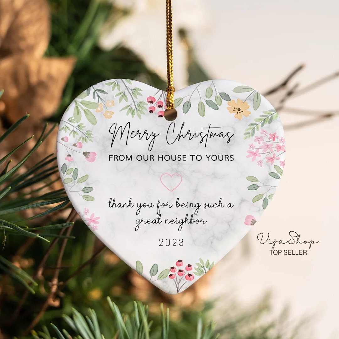 Nachbar-Weihnachtsornament – Acryl, 9 Cm Durchmesser, Mit Geschenkbox, Als Dankeschön Für Freunde & Nachbarn