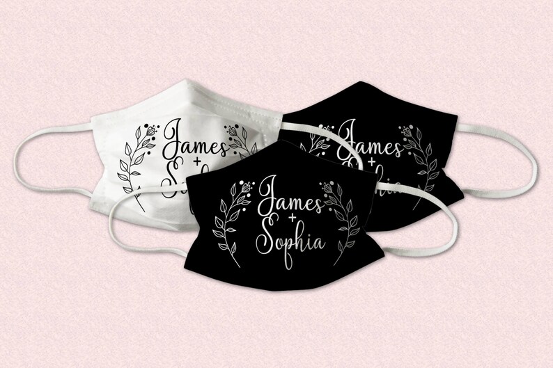Face Masks for Wedding Guests Personalized Wedding Masks Etsy