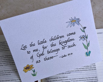 Christian Baby Card, Baptism Card, Christening Card, Handmade Calligraphy card, New Baby Card, Bible Verse Baby Card, Scripture verse baby