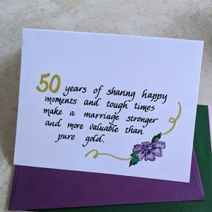 50th Wedding Anniversary Card, Marriage celebration, golden anniversary card, anniversary card, Christian anniversary card, 50 anniversary