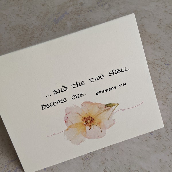 Christian Wedding Card, Scripture verse card, Bible verse card, Wedding card, Ephesians verse card, Christian greeting card, Handmade card