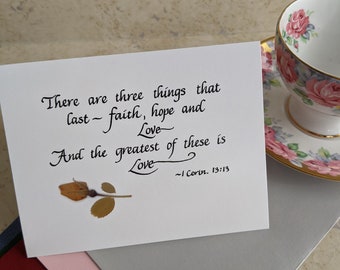 Christian Wedding Card, Scripture verse wedding card, Bible verse wedding card, 1 Corinthians 13 wedding verse card, Christian Marriage card