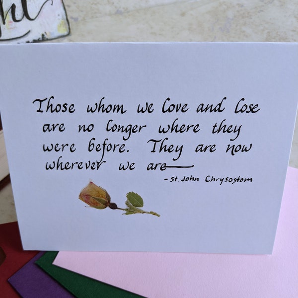 Christian Sympathy Card, Handmade Cards, In Memory Of, Sorry for Your Loss, Calligraphy Cards, Thinking of you card, grief card, Jesus card