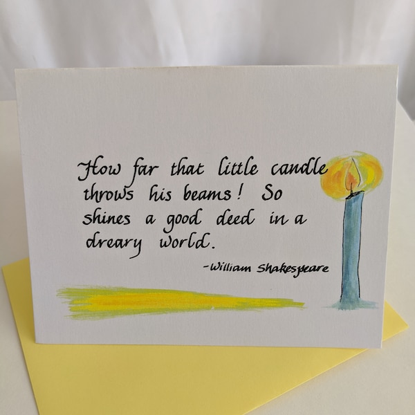 Thank You Cards, Handmade Thank You Note, Thank you notes, Calligraphy Cards, Simple Thank you message, William Shakespeare quote cards