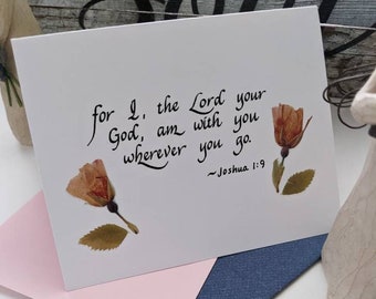 Christian Greeting Card, Handmade Cards, Calligraphy Cards, Thinking of You card, Encouragement Cards, Christian comfort card