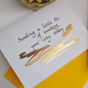 Sending Sunshine, Sunshine Card, Encouragement Cards, Calligraphy Cards, Uplifting Message, Thinking of you card, Sunshine note cards,