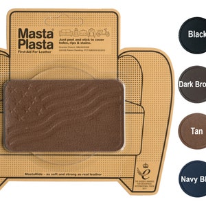 MastaPlasta Self-Adhesive PREMIUM Leather Repair Patches FLAG Design 10cmx6cm (4x.2.4inch). Choose Colour. First-Aid for Seating, bags, etc