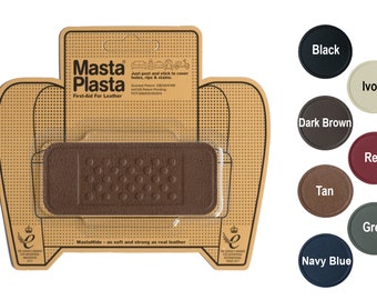 MastaPlasta Self-Adhesive PREMIUM Leather Repair Patches BANDAGE Design. 10cmx4cm (4x1.4ins). Choose Colour. First-Aid for Seating, Bags etc