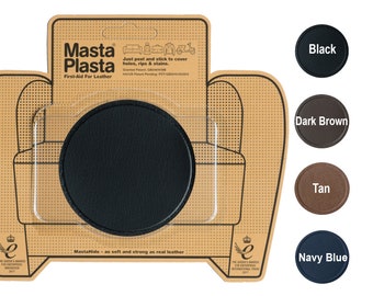 MastaPlasta Self-Adhesive PREMIUM Leather Repair Patch SUPERCIRCLE 8cmx8cm (3x3in). Choose Colour. First-Aid for Sofas, Car Seats, bags etc