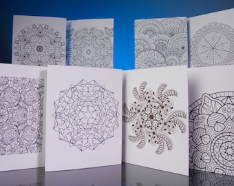 Stationery Set: 5"x6.5" Bright White Coloring Note Cards with White Envelopes. VOL.2