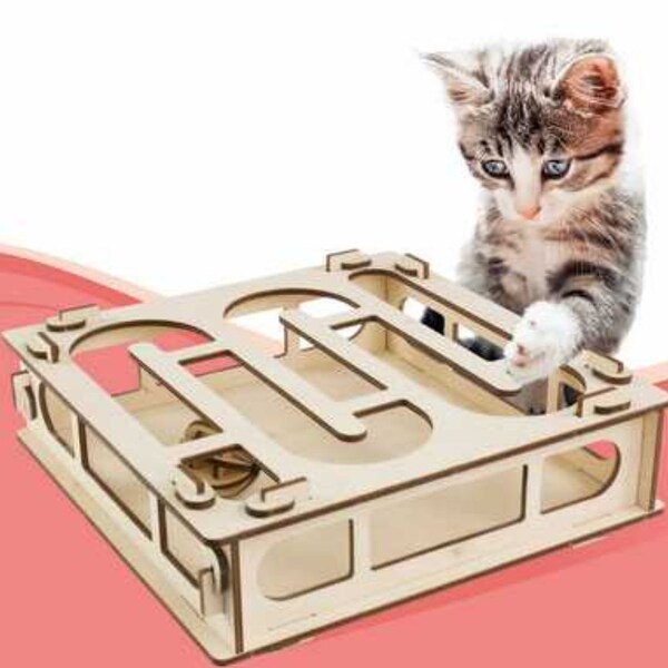 Wooden Cat Toy Etsy