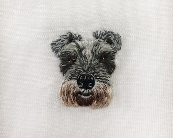 Pet Portrait - Custom Hand-Embroidered Organic Cotton Animal T-Shirt