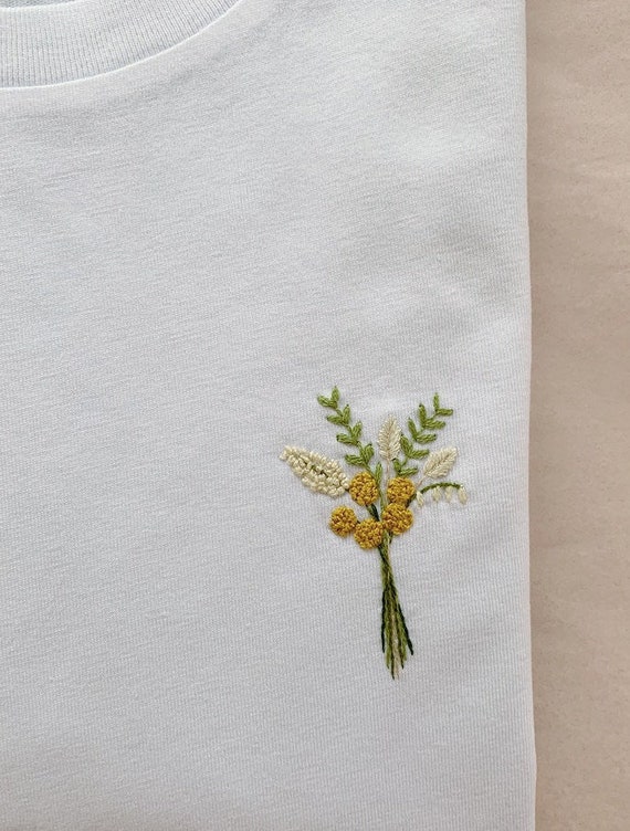 Forever Bunch - Hand-embroidered Floral Bouquet Organic