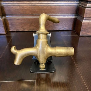 Vintage Brass Beer Keg Tap: Industrial Bronze Spigot, Bar Decor