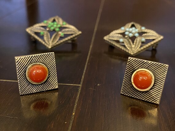 Vintage Cufflinks Soviet Decorations Cuff Links G… - image 9