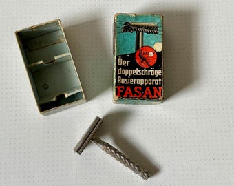 Vintage Gillette Adjustable Safety Razor Made In England & Box Fasan 30-40s