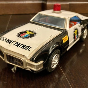 1950s Vintage Tin Litho CRAGSTAN TOYS Red Police Car #78. Made in